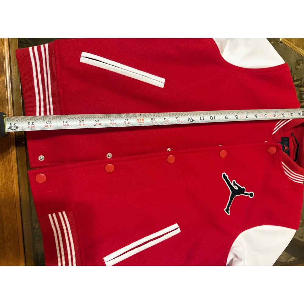 Jordan Flight Varsity Jacket Red White Jumpman Logo Youth Large 12-13 Yrs - Picture 11 of 12